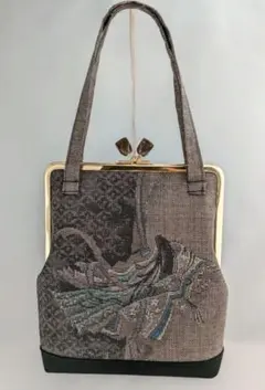 ご予約　　「中見せ」がま口　バック　大島紬　お姫様