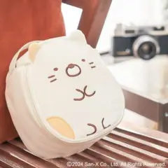 すみっコぐらし 仕切り付き ふわふわおすわりポーチ ねこver.