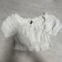 DIVIDED ディバイデッド オフショルダー ホワイトブラウス 36