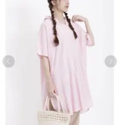 新品 サマンサモスモス 冷感 クールコットン スキッパー チュニック 五部袖