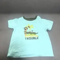 【美品】carter's 動物プリント Tシャツ 70センチ　キッズ　子供　水色