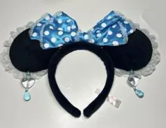 ミニーカチューシャ イヤリングチャーム付き 水色