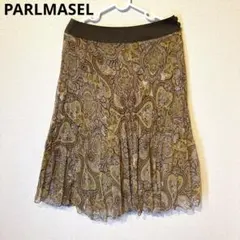 PARLMASEL パールマシェール　ひざ丈総柄スカート　イエローブラウンのサムネイル