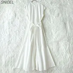 SNIDEL フレアロングワンピース インナー付　オフホワイト　春夏　F