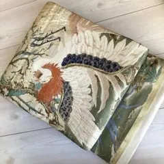 アンティーク丸帯　大正ロマン　鳳凰の織り出し　上質　大正浪漫　N8-20