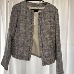 【美品✨大きいサイズ】アンタイトル　ママスーツ　ツイードジャケット　プリーツXL