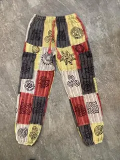 SUPER SALE !!! パッチワークデザイン サルエルパンツのサムネイル
