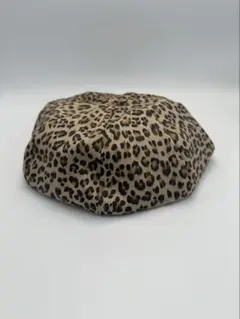ヒョウ柄　ベレー帽