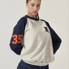 TINA JOJUN バイカラー ラグラン スウェット