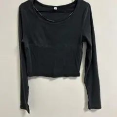 [未使用] GU 長袖リブカットソー ブラック Mのサムネイル