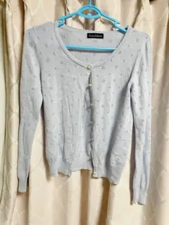 【美品】アイスブルーパステルカラー長袖カーディガン秋物秋服　LIZ LISA系M