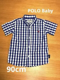 POLO POLOBaby 半袖ボタンシャツ　半袖シャツ チェック　90cm