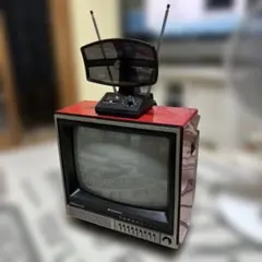 三菱　14インチ　昭和レトロ　レッドカラーブラウン管テレビ　実用品　ダイアトロン 三菱 14インチ 昭和レトロ レッドカラーブラウン管テレビ 実用品