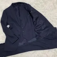 未使用級✨ AOKI MAJI スリーピース セットアップ ネイビー ストライプ