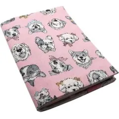 TAKA ブックカバー パンダ 布製A6文庫本カバー贈り物 犬・桃色