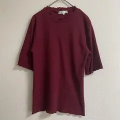 grove 【L】5分袖ニット　ボルドー