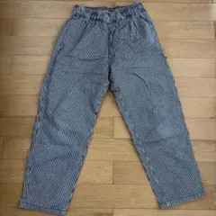 GU ストライプ イージーパンツ ネイビー メンズヒッコリー