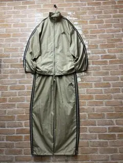 90s adidas アディダス　ナイロンジャケット　セットアップ　ベージュ