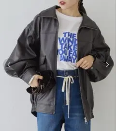 チャオパニックティピー　フェイクレザー2WAYスタンドブルゾン