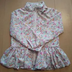 Petit main 花柄 撥水加工ペプラム ウィンドブレーカー 130cm