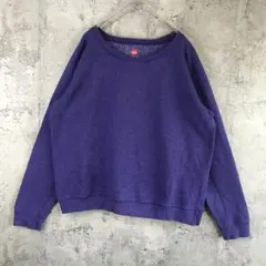 Y5283古着　トレーナー　スウェット　紫　無地　90s Y2K