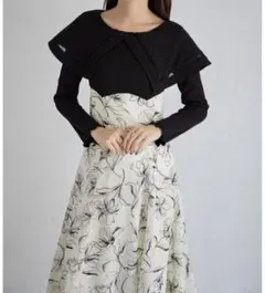 tocco closet ビックカラーバックレースアップドッキングワンピース