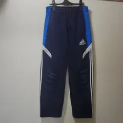adidas トラックパンツ 紺青白 パフォーマンスロゴ