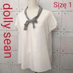 dolly sean ボウタイ シフォン フレンチスリーブ ブラウス カットソーのサムネイル