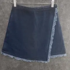 EVRIS デニムスカート ラップスカート 濃紺 カジュアル 着回し M