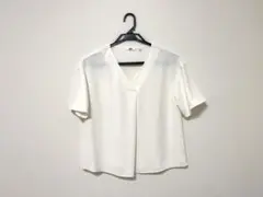 【ユニクロ】ドレープＶネックブラウス(半袖)Mサイズ