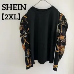 レア❣️SHEIN CURVE 【2XL】長袖 トップス　おしゃれ　黒　ブラック