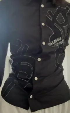 Valenza Sports 黒シャツ 長袖 y2k グランジ パンク ロック