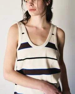 TANC TOKYO PIQUE BORDER TANK ROMPERSのサムネイル