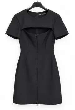 【美品】【新品】ZARA ザラ ミニワンピース 胸元カット キャバドレス