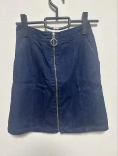 Rey Cassinフロントジップ デニムミニスカートのサムネイル