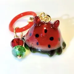 スイカになりたかった めんだこ ガラスビーズ使用 目印アクセサリー