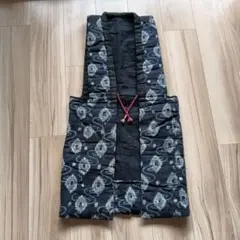 藍色花柄どてら 赤紐付き　ちゃんちゃんこ 半纏
