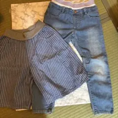 キッズ ロングパンツ ハーフパンツ 2枚セット