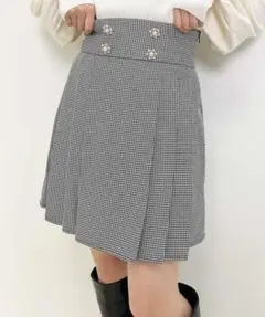 INGNI 装飾ボタン ハイウエストサイドプリーツスカート