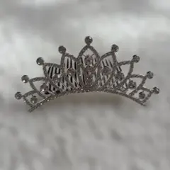 ティアラ型ヘアコーム メタル製 クリスタル装飾