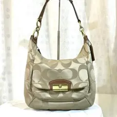 COACH シグネチャーワンショルダーバッグ 2WAY ベージュ ゴールド金具