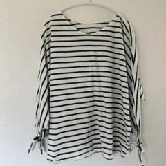 レディース　AZUL ボーダー　五分袖カットソー　M