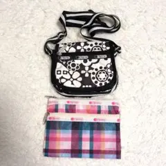 【まとめ売り】LeSportsac　ショルダーバッグ　ポーチ　モノクロ　ピンク