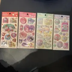 サンリオ　ポップデコパーティー　わたあめカプセルシール　4種 キティ　シナモ