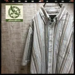 Eddie Bauer ストライプ シャツ マルチカラー 半袖 古着 K2254