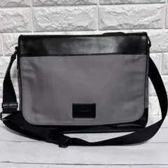 COACH コーチ メッセンジャーバッグ ショルダーバッグ A4ブラック×グレー
