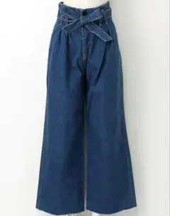 新品未使用タグ付き　　moussy ハイウエスト　ワイドデニム