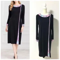 極美品✨LEONARD レオナール カンカン 花柄トリム ロングワンピース 38