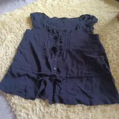 AS KNOW AS PINKY 黒 ノースリーブ