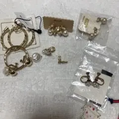 ゴールドパールイヤリングセット